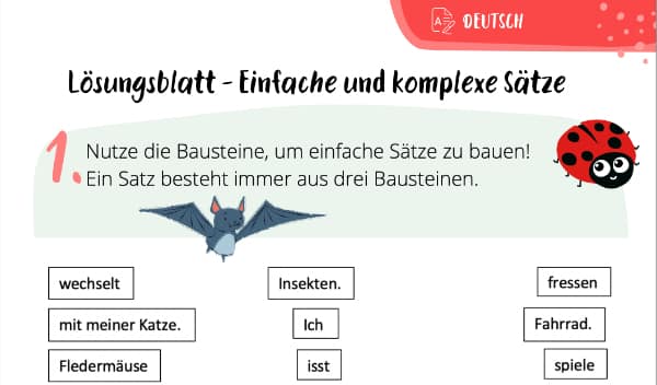 Lösungen einfache und komplexe Sätze