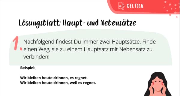 Lösungen Haupt- und Nebensatz