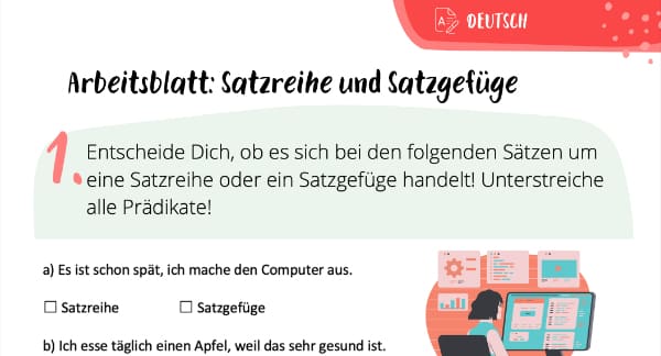 Arbeitsblatt Satzreihe Satzgefüge