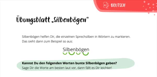 Silbenbögen Übungsblatt