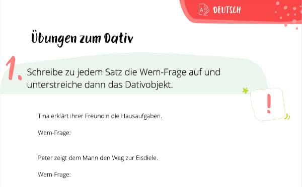 Übungen zum Dativ