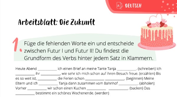 Zukunft Arbeitsblatt