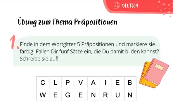 Arbeitsblatt zu Präpositionen