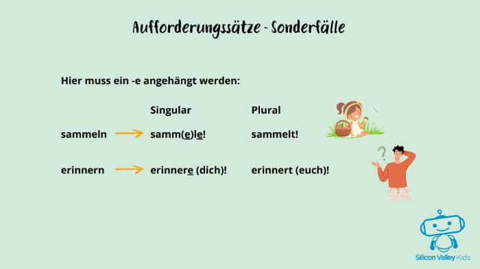 Aufforderungssätze – Sonderfälle