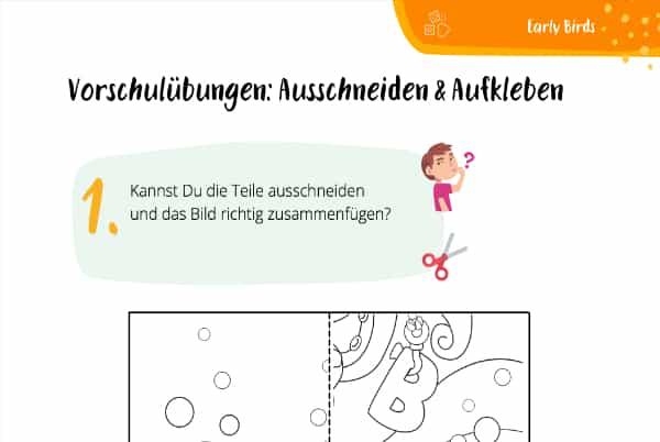 Ausschneiden als Vorschulübung