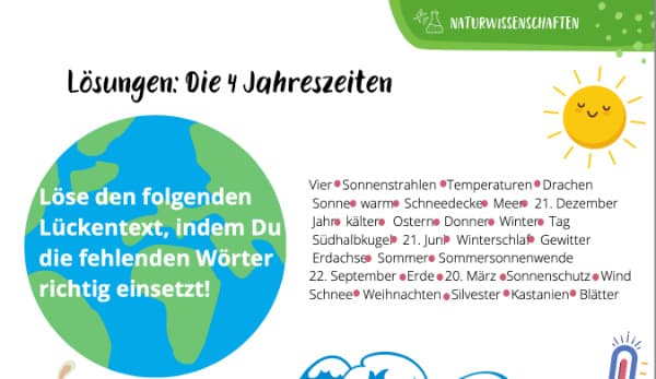 Lösungen: Die 4 Jahreszeiten
