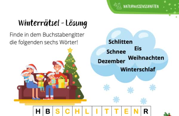 Winterrätsel-Lösung (Grundschule)