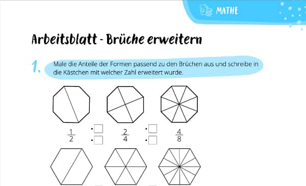 Arbeitsblatt – Brüche erweitern