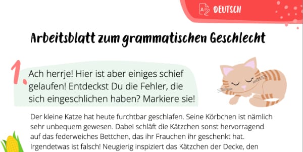 Aufgaben zum grammatischen Geschlecht