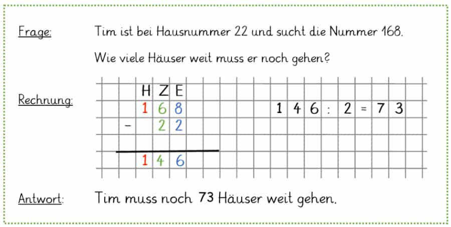 Aufgabe mit Text – Klasse 3