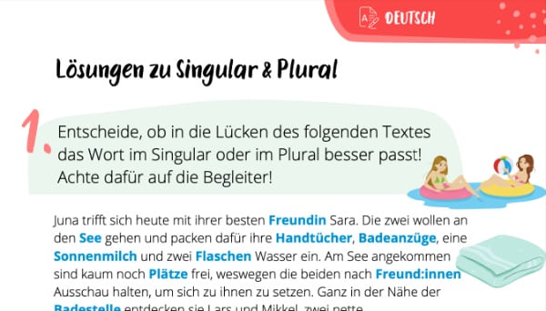 Lösungen zu Singular & Plural