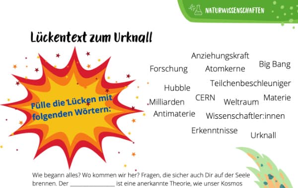 Lückentext Urknall