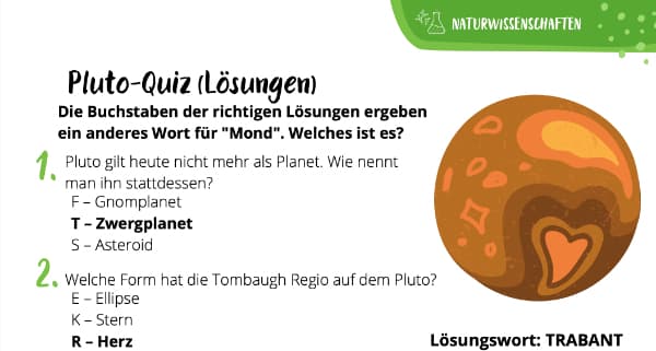 Pluto-Quiz (Lösungen)