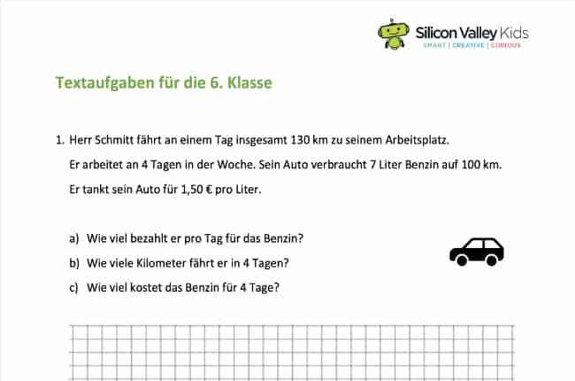 Aufgaben für die 6. Klassenstufe