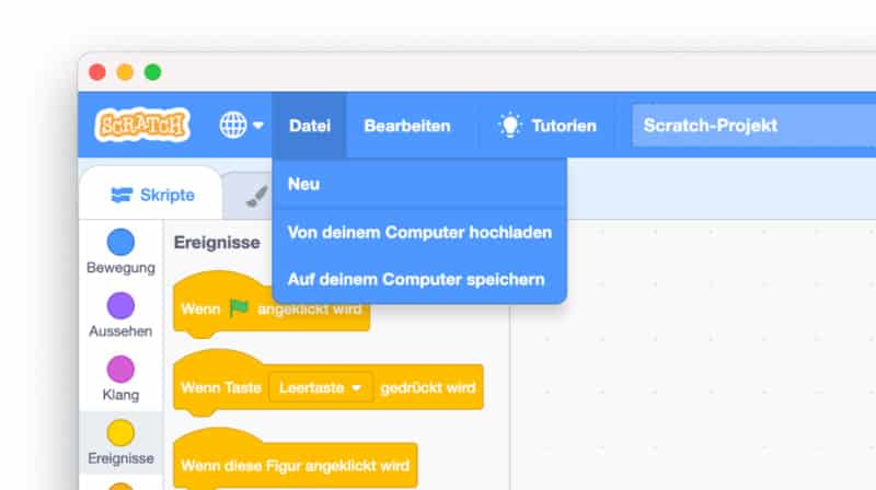 Speichern nicht vergessen