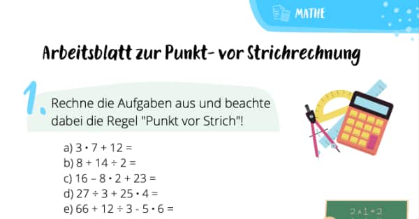 Übungen zur Punkt- vor Strichrechnung