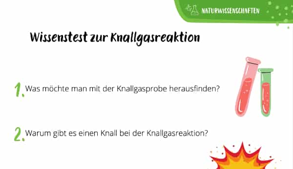 Wissenstest zur Knallgasreaktion
