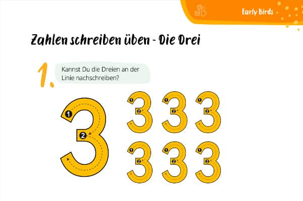 Zählen lernen – Die Drei