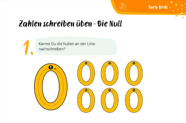 Zahlen schreiben lernen – Die Null