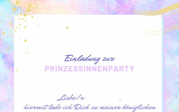 Einladung Kindergeburtstag (Prinzessin)