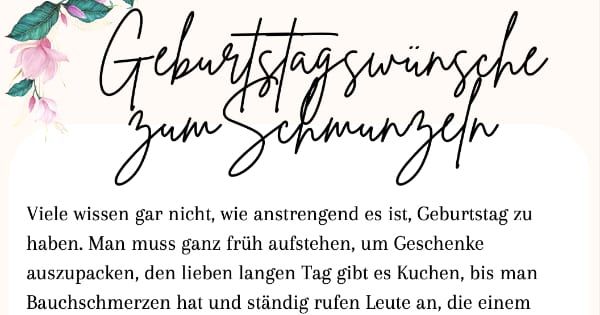 Geburtstagswünsche mit Humor