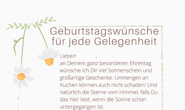 Geburtstagswünsche für jede Gelegenheit
