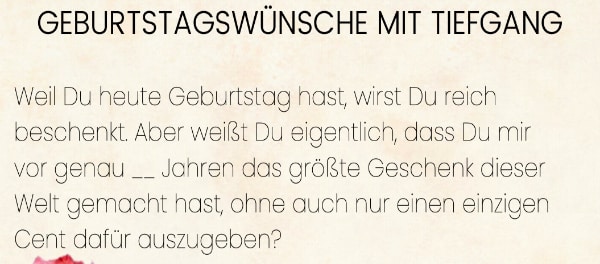 Geburtstagswünsche mit Tiefgang