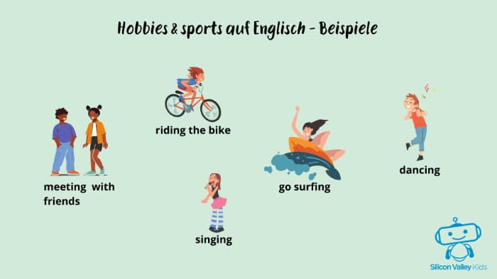 Hobbies & sports auf Englisch – Beispiele