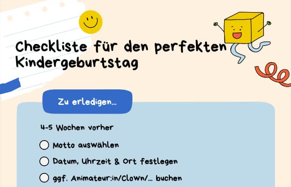 Kindergeburtstag: Checkliste