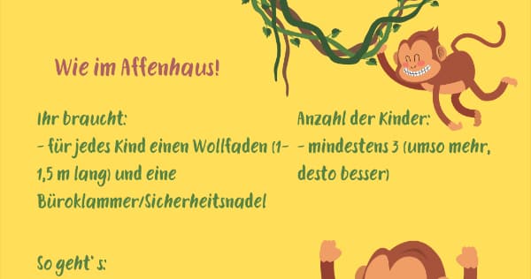 Kindergeburtstagsspiel: Affenhaus