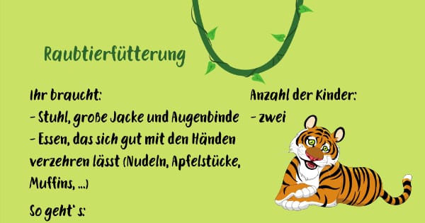 Kindergeburtstagsspiel: Raubtierfütterung