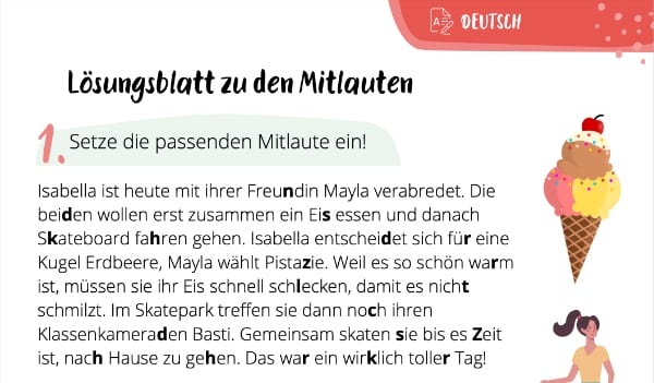 Lösungsblatt Konsonanten