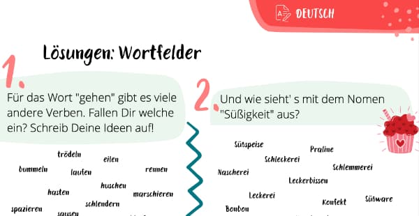 Lösungsblatt Wortfelder