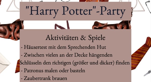Mottoparty: "Harry Potter"