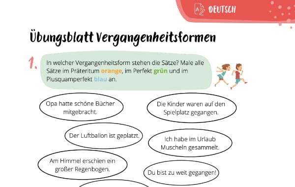 Übungsblatt zu Vergangenheitsformen