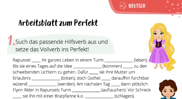 Arbeitsblatt zum Perfekt