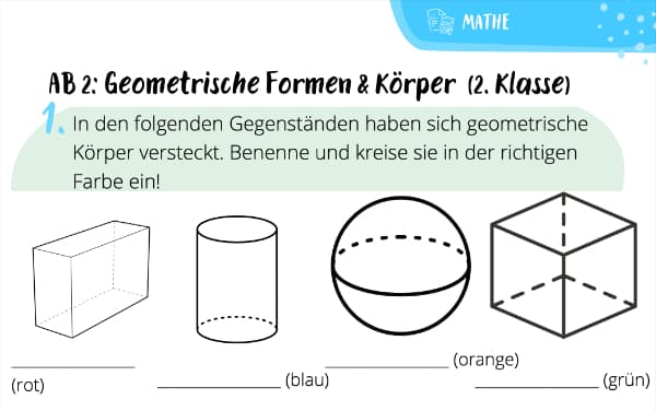 Aufgabenblatt (2): Geometrische Formen & Körper