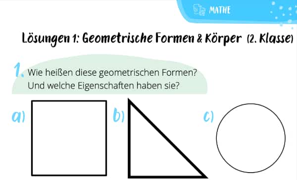 Lösungsblatt (1): Geometrische Formen & Körper