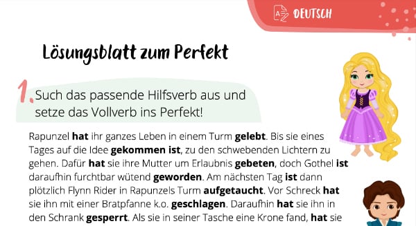 Lösungsblatt zum Perfekt