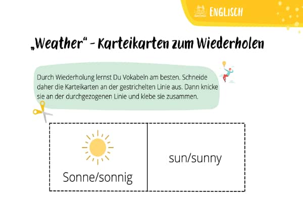 Bildkarten zum Wetter auf Englisch