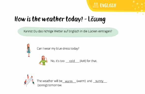 Erstes Englisch: weather/Wetter – Lösung