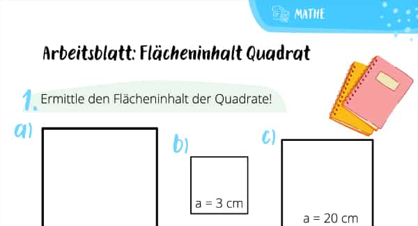 Flächeninhalt Quadrat (Arbeitsblatt)