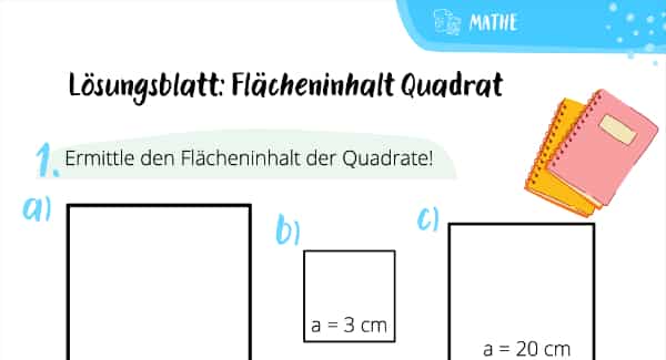 Flächeninhalt Quadrat (Lösungsblatt)