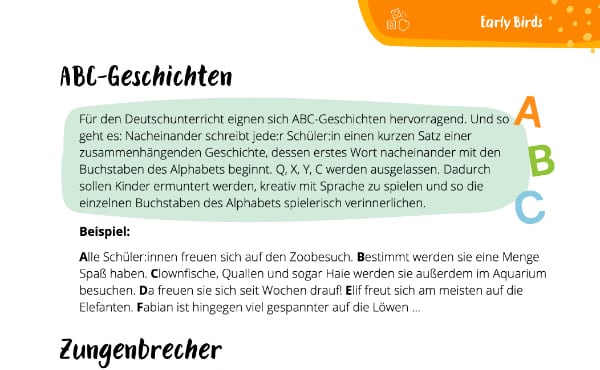 Sprachspiele Grundschule: Zungenbrecher