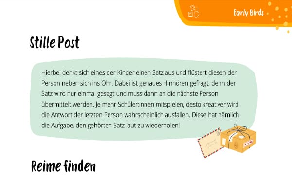 Sprachspiele im Kindergarten – Reime & Stille Post