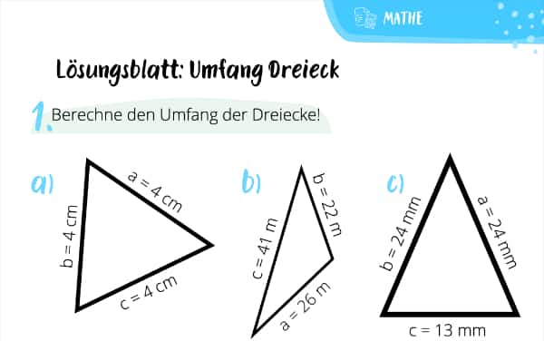 Umfang Dreieck (Lösungsblatt)