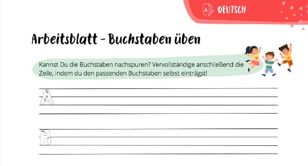 Schreiben lernen – ABC Arbeitsblatt