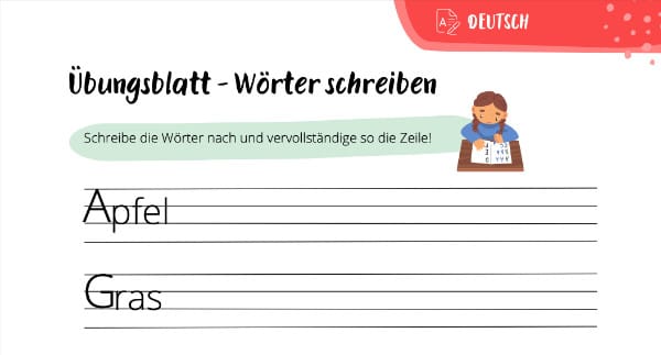 Schreibübungen – 1. Klasse