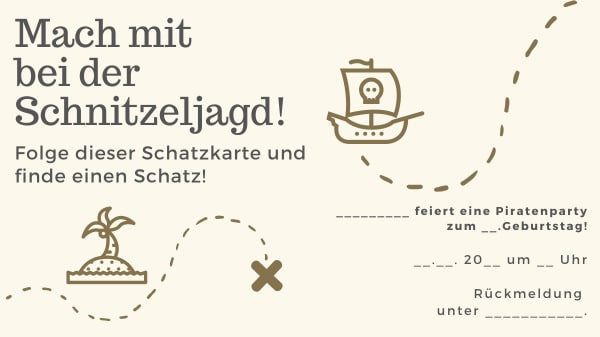 Piratenparty Geburtstagseinladung