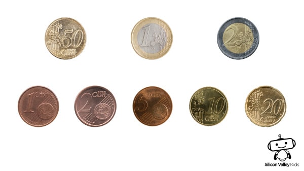 Euro und Cent Münzen